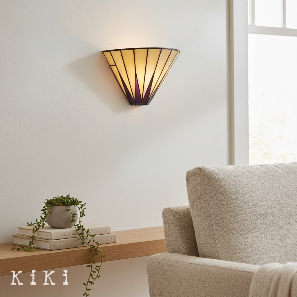 TF Dark Tiffany Style Wall Lamp - Artistic Star Design Sconce for Bedroom or Hallway K1896