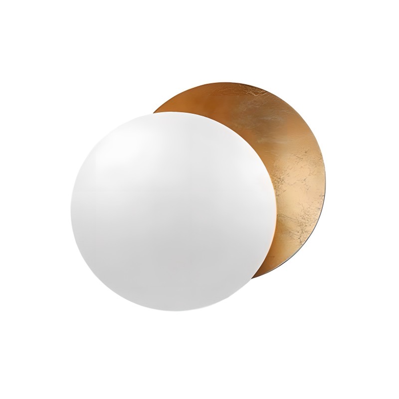 Elegant Round Lederam Wall Lamp - Modern Metallic Wall Light for Living Room