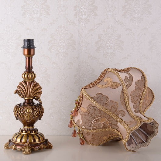 Traditional European Pink Pattern Lampshade Table Lamp K716