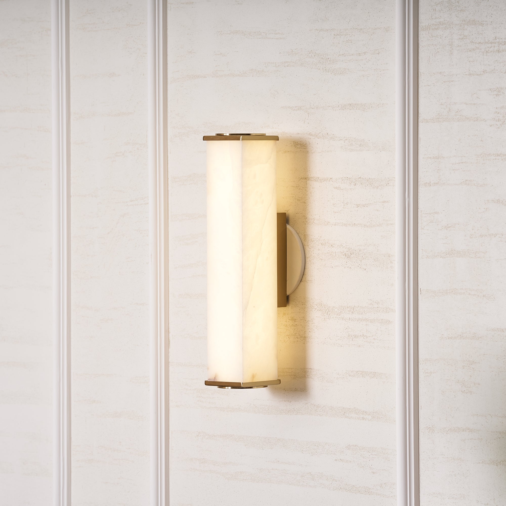 Cuboid Alabaster Wall Light D398