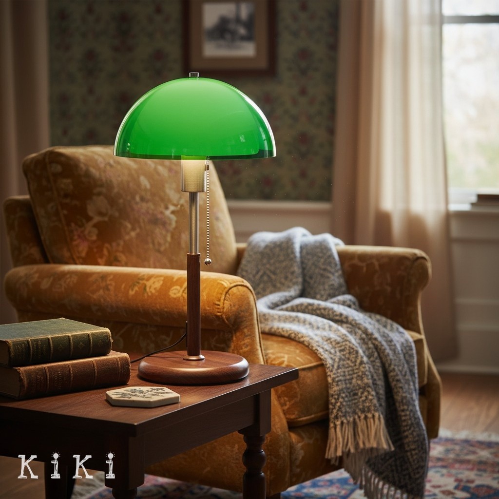 Afterglow Sculptural Retro Round Shade Table Lamp - Stylish Light for Bedroom or Workspace K2159
