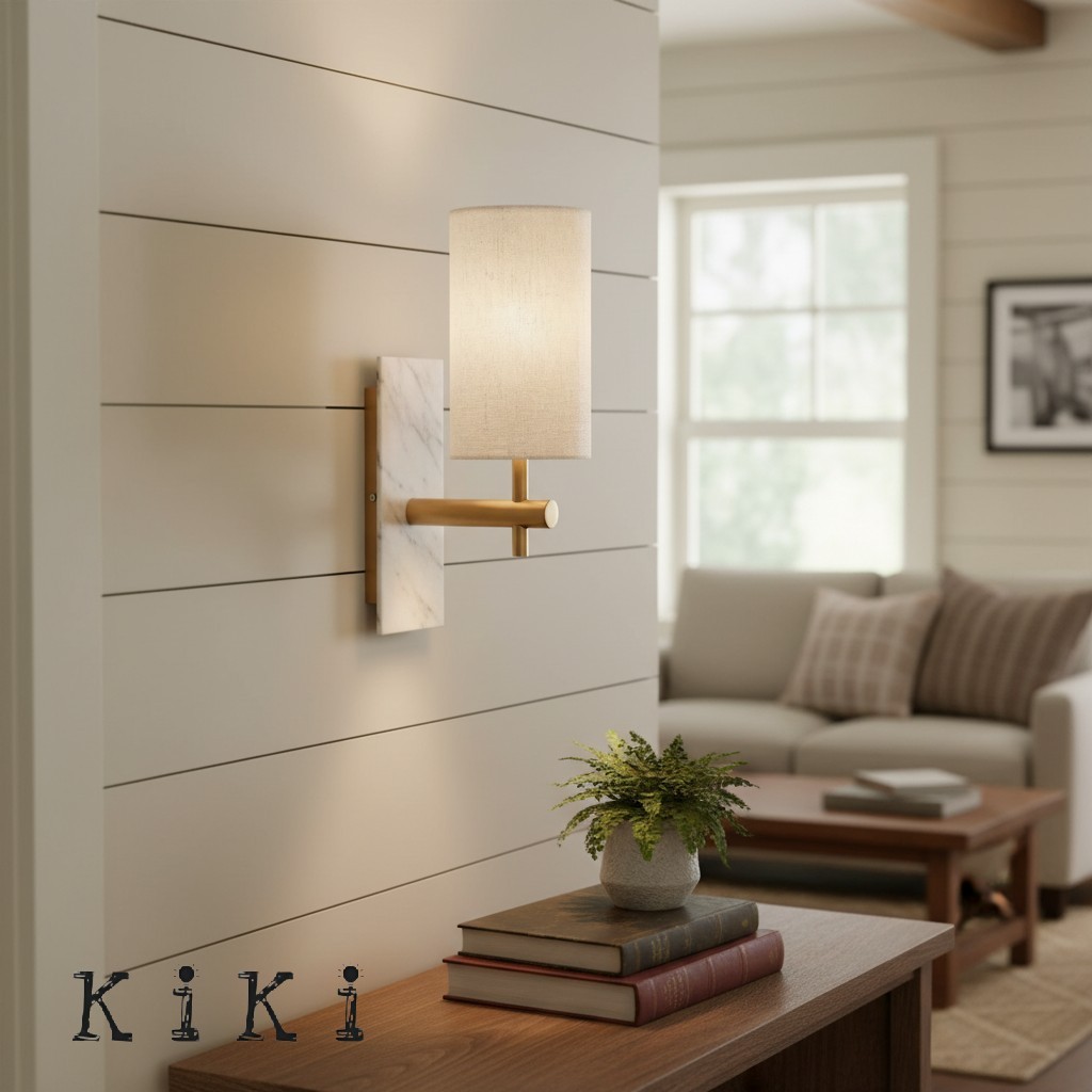 Minimalist Cylinder Linen Wall Lamp – Timeless Sconce for Bedroom & Hallway K1603