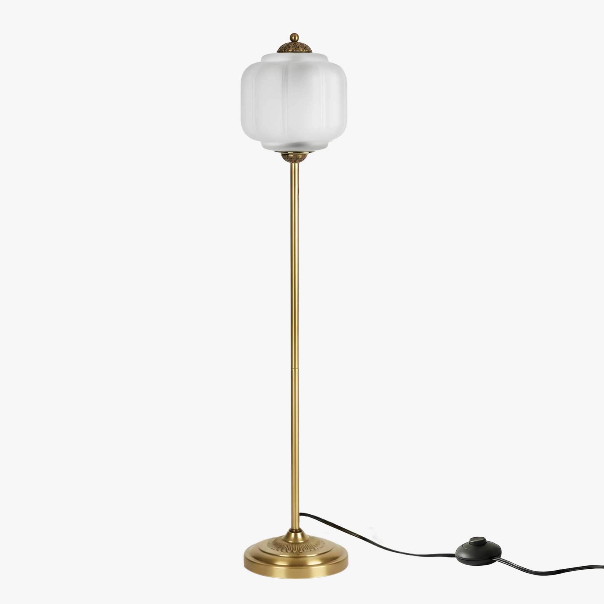 Eloise Handcrafted Retro Glass Floor Lamp - Lantern Form Floor Light for Reading Corners K2345
