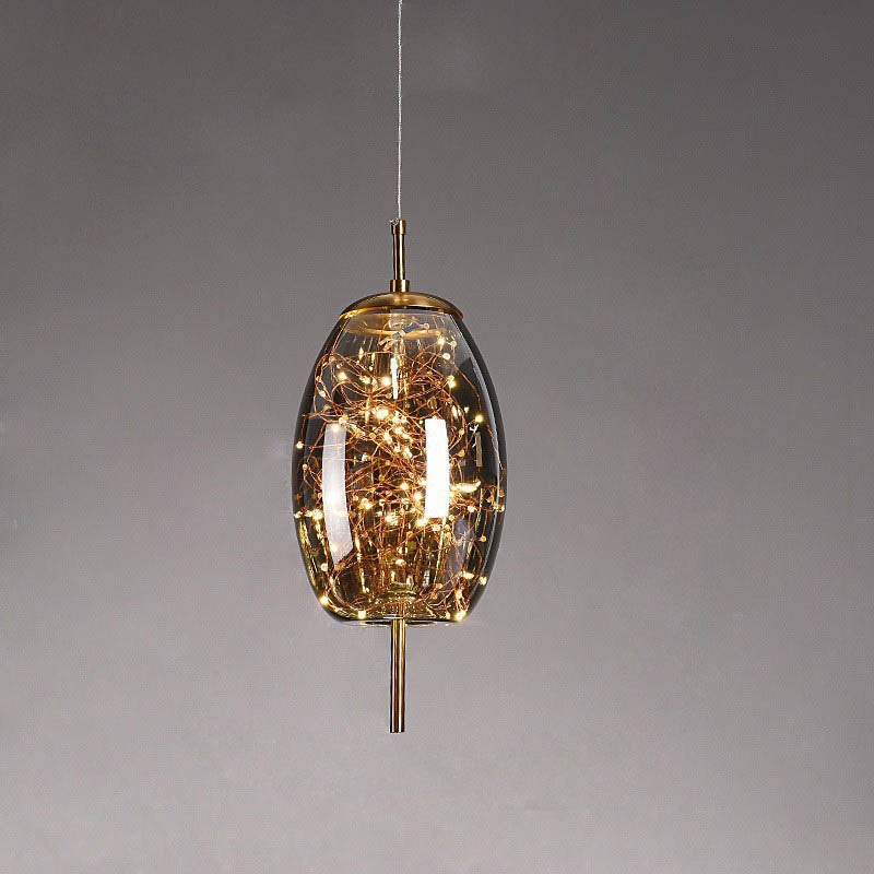 Scandinavian Cylinder Oval Glass Pendant Light K333
