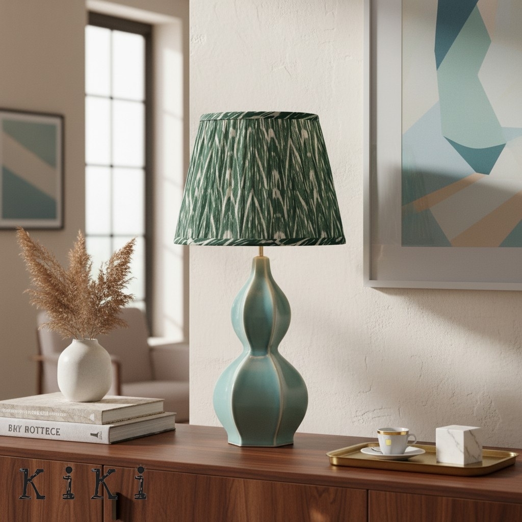 Thalune Coastal Modern Table Lamp with Textured Ceramic Design for Living Spaces K2170