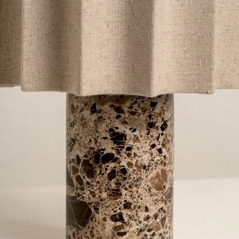 Cavilon Soft Ambient Table Lamp - Stylish Fan Shaped Shade with Marble Base K2053