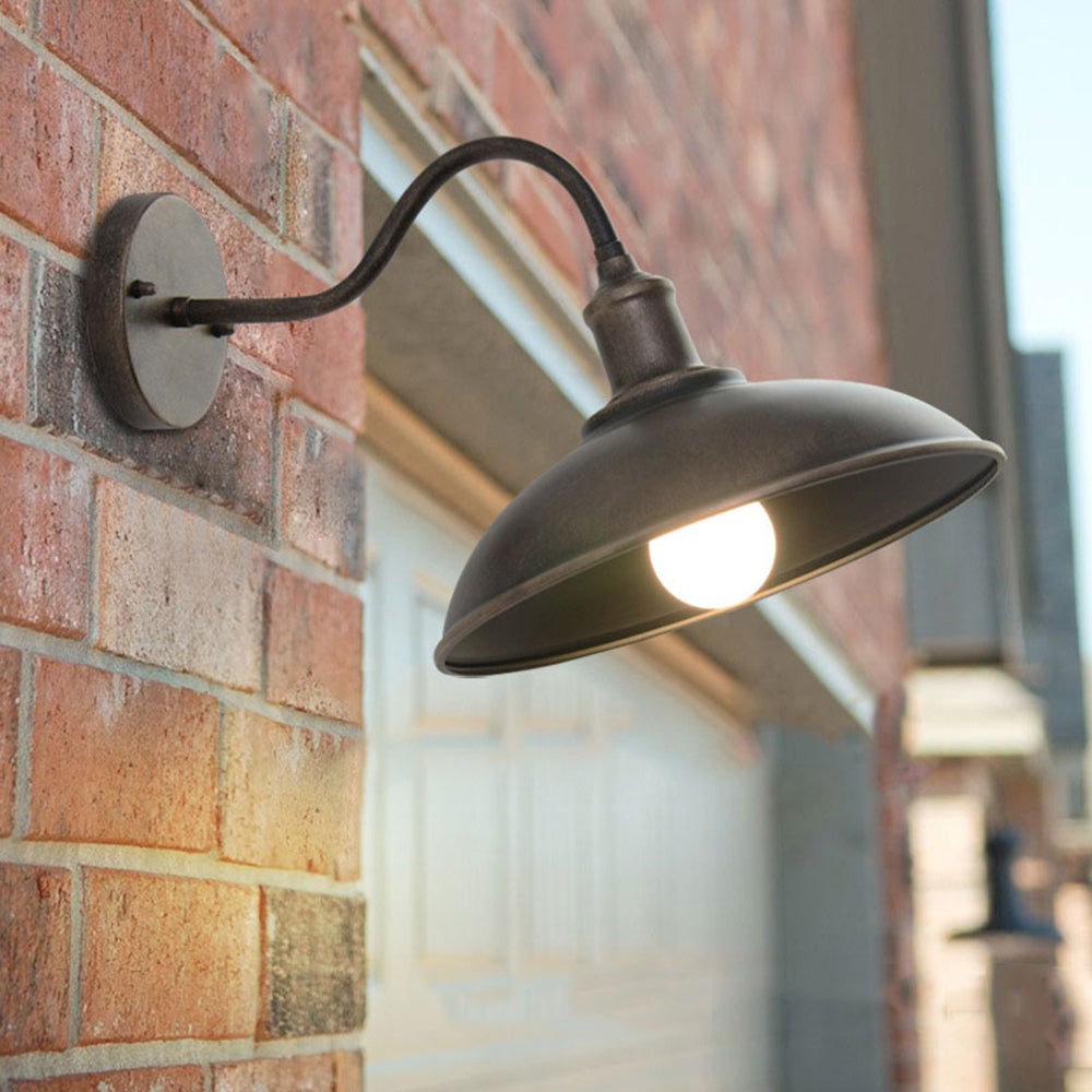 Retro Industrial Bowl Shaped Outdoor Waterproof Wall Light K817