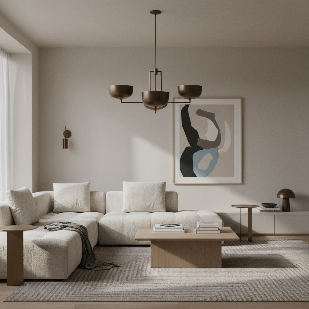 Lustrona Multi-Light Chandelier Metal Dome Shades - Streamlined Modern for Dining Room K1638