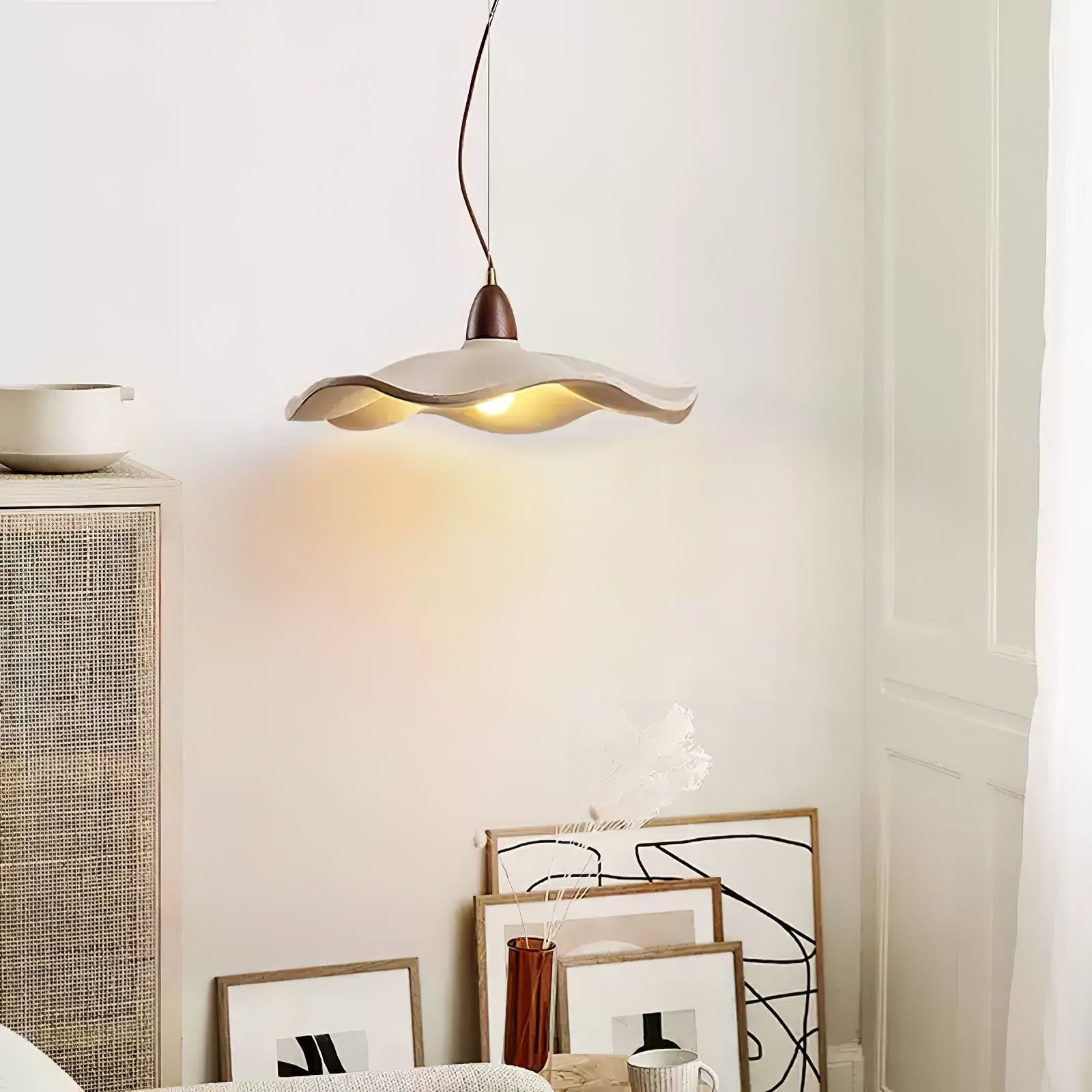 Japanese Wabi-Sabi Style Cement Wave Pendant Lamp K309