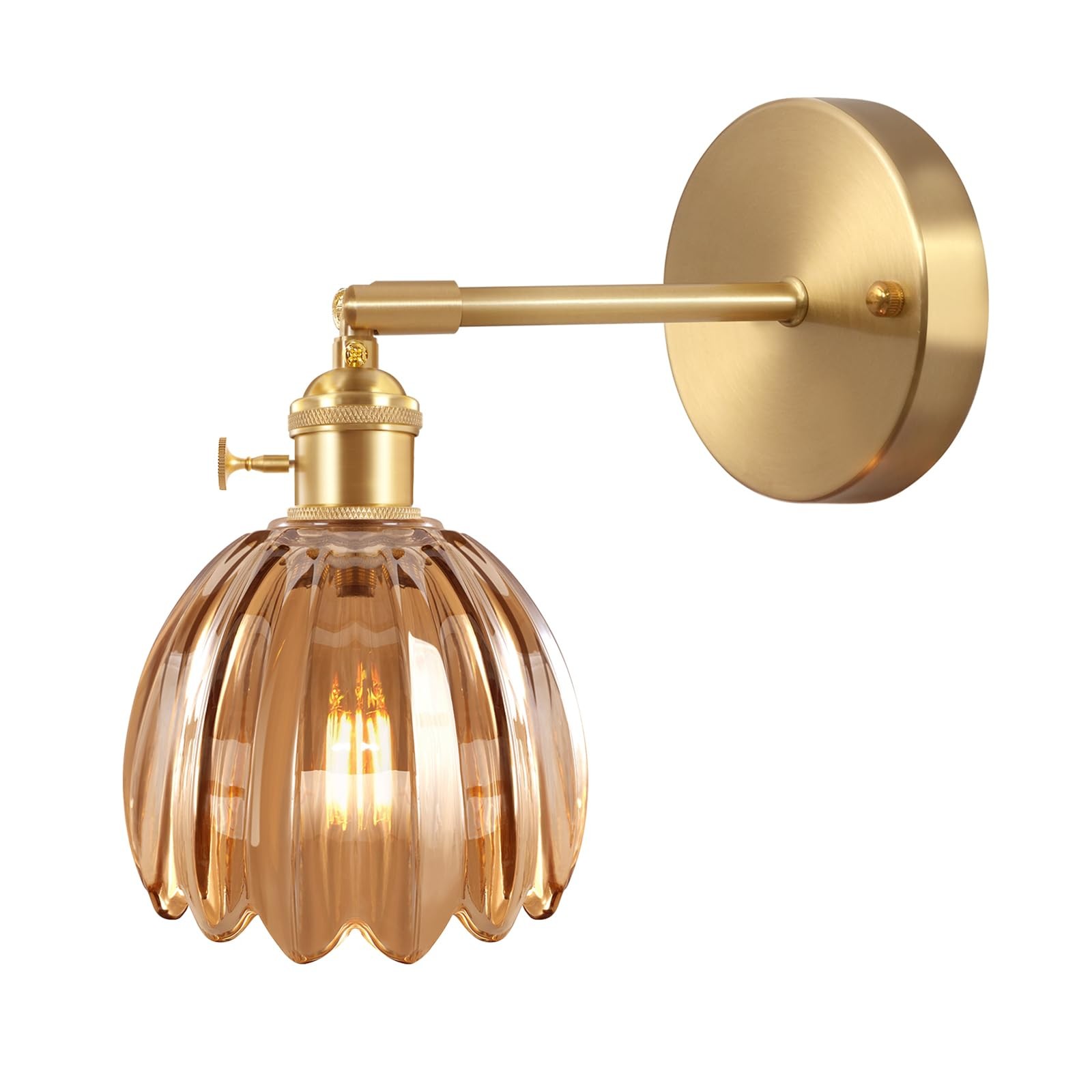 Antique Brass Tulip Glass Wall Light K122