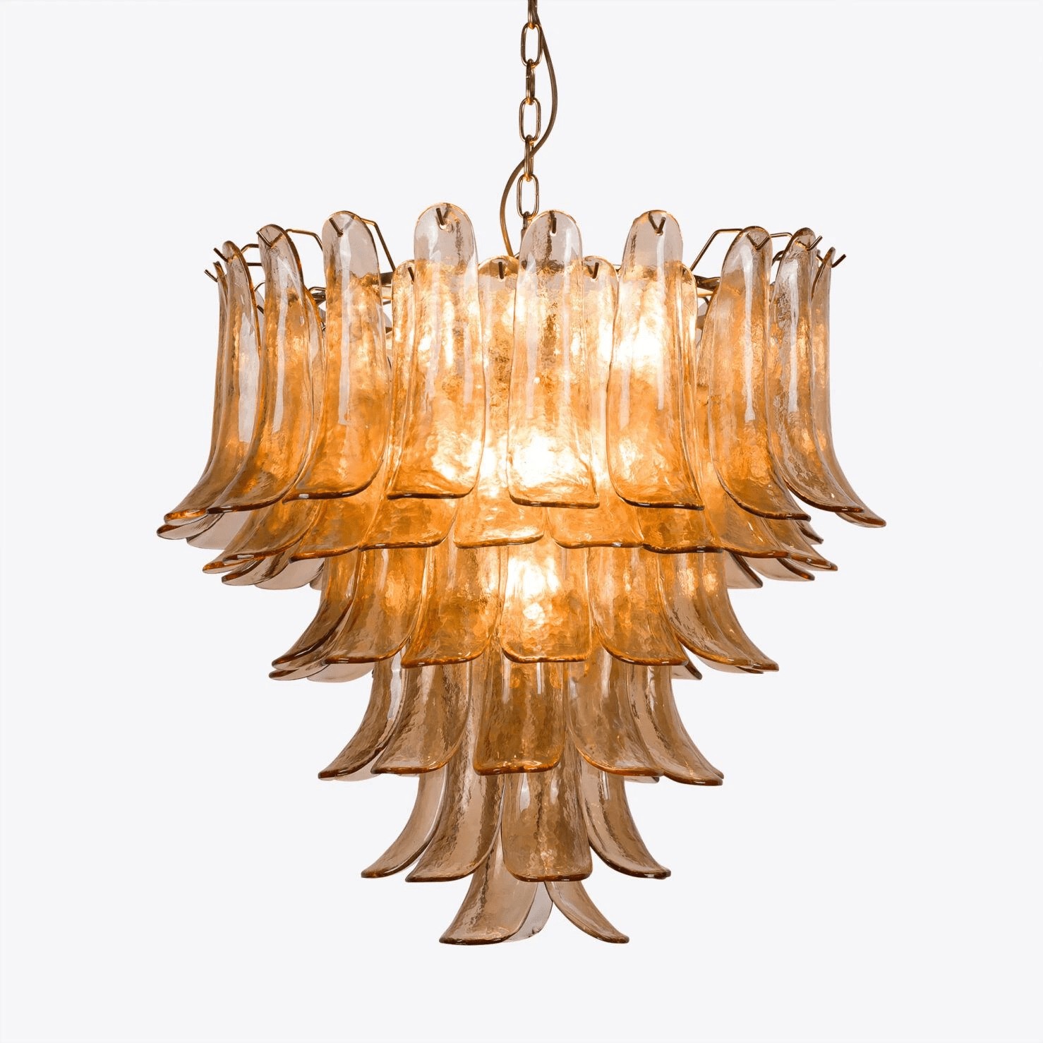 Murano Glass Petalo Chandelier - Mid Century Modern Chandelier For Stairwell And High Ceiling K2211