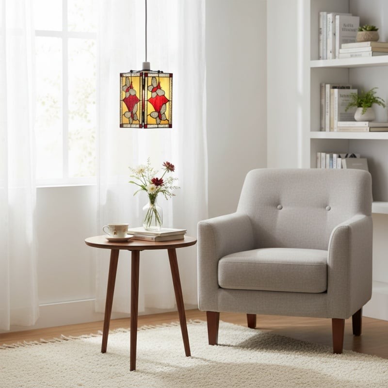 TF Butterfly Pendant Lamp - Artistic Stained Glass Pendant Light K1801