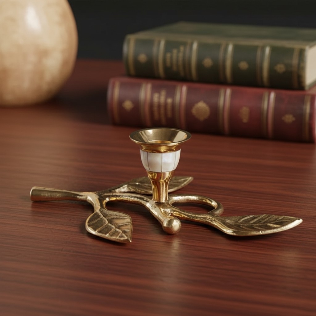 Ossik Veld Vintage Nordic Shell and Cow Bones Candle Holder for Dining Table K2363
