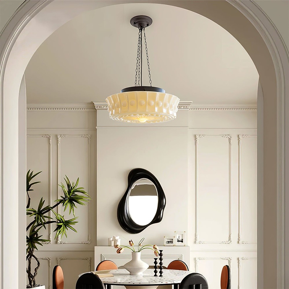 Iron Glass Cylinder Shade Chandelier K827