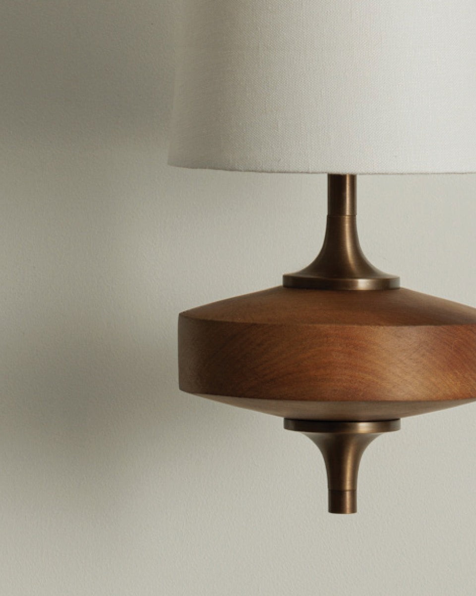 Hour Retro Wood Metal Wall Lamp – Elegant Fabric Accent Lighting for Living Spaces K1208