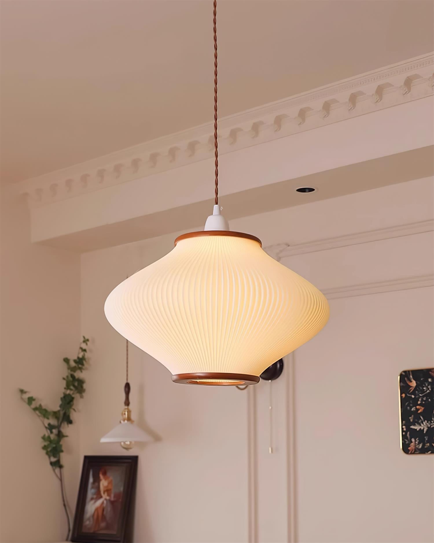 French Style Pine Bell Pendant Lamp K495