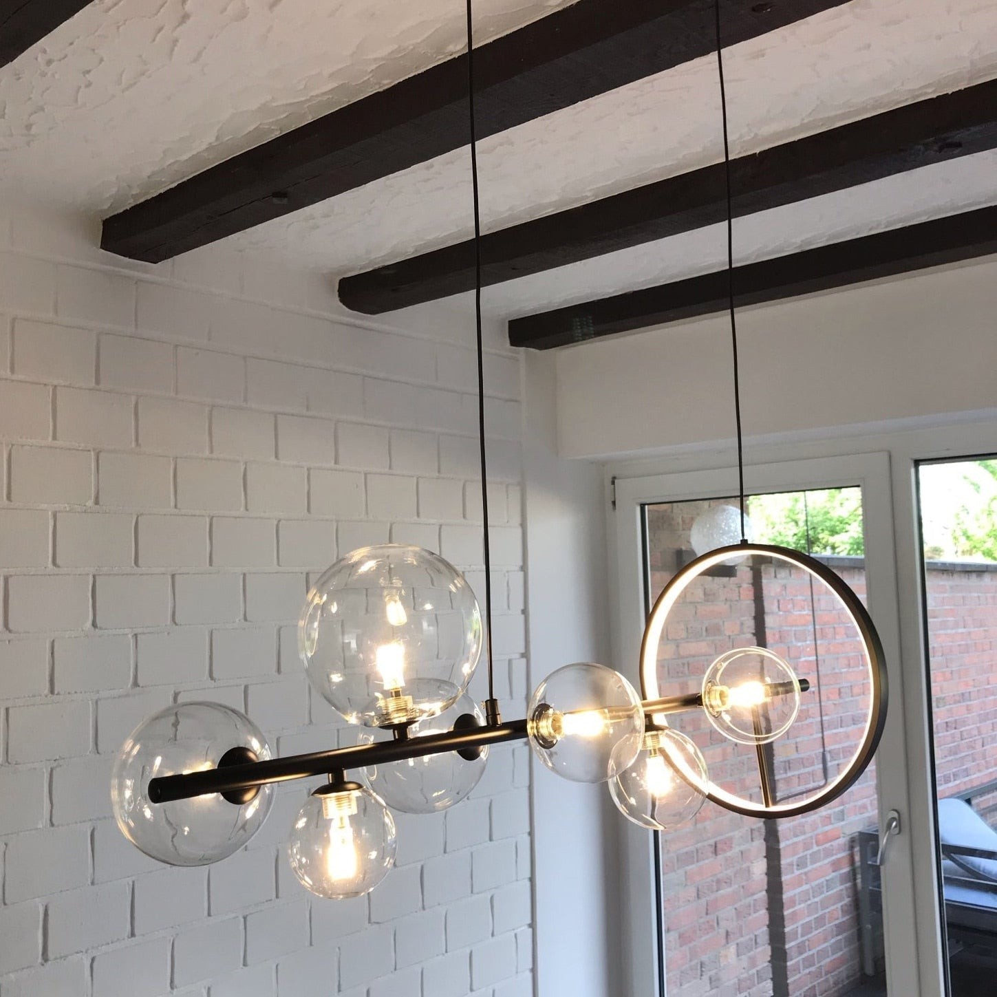 Linear Glass Globe Circle Island Pendant Lamp K124