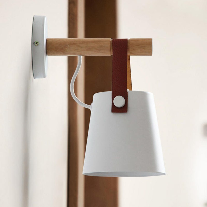 LED Wooden Nordic Strap Wall Light