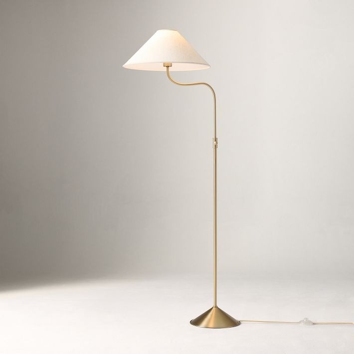 Fibura Elegant Floor Lamp Linen Shade Champagne Bronze – Add Warmth K1330