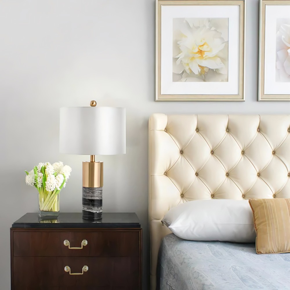 Marble Cylinder Table Lamp