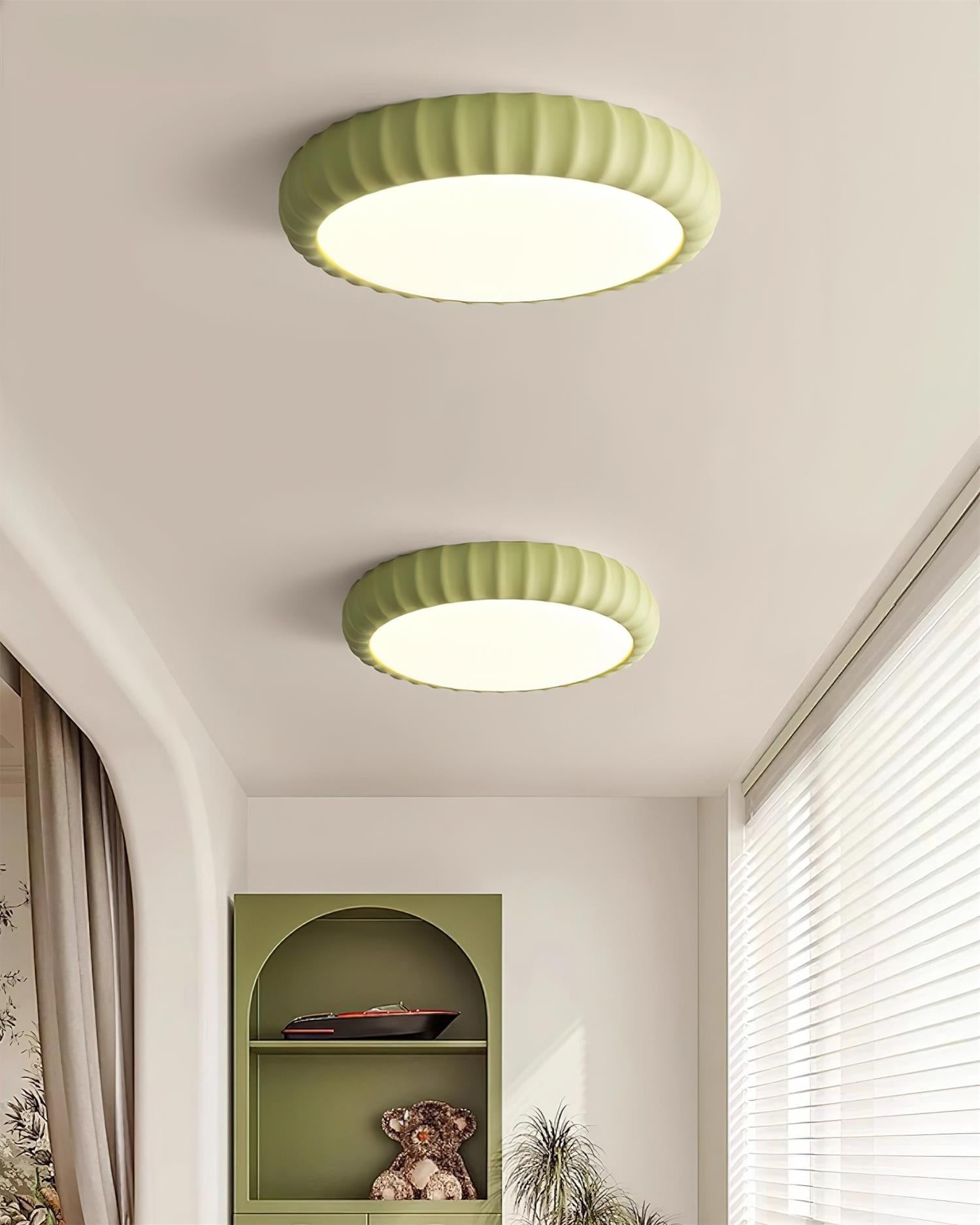 Simple Cream Style Wave Round Ceiling Light K446