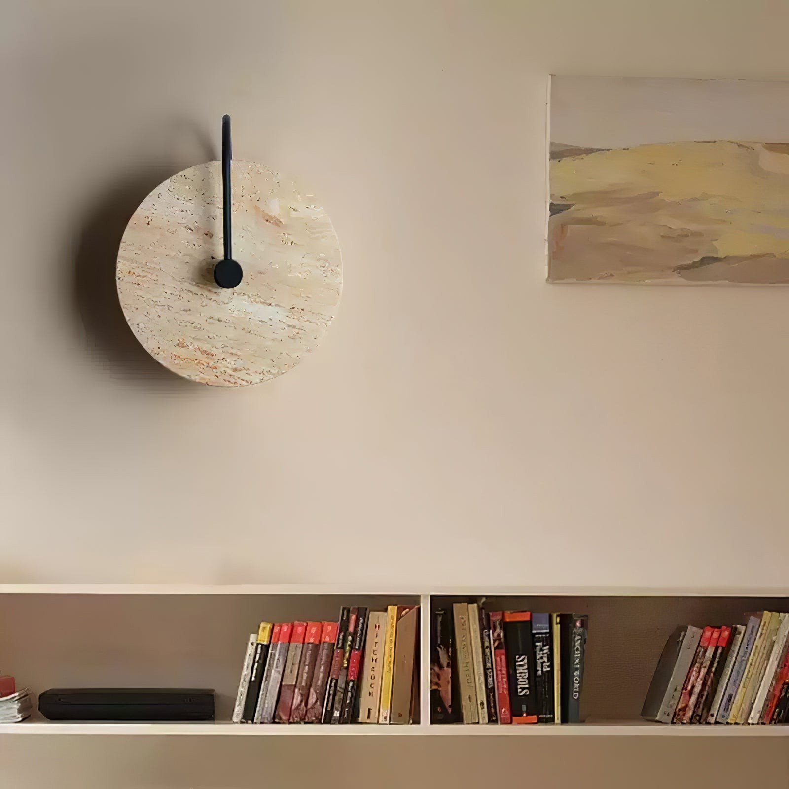 Simple Clock-Shaped Travertine Wall Lamp K652