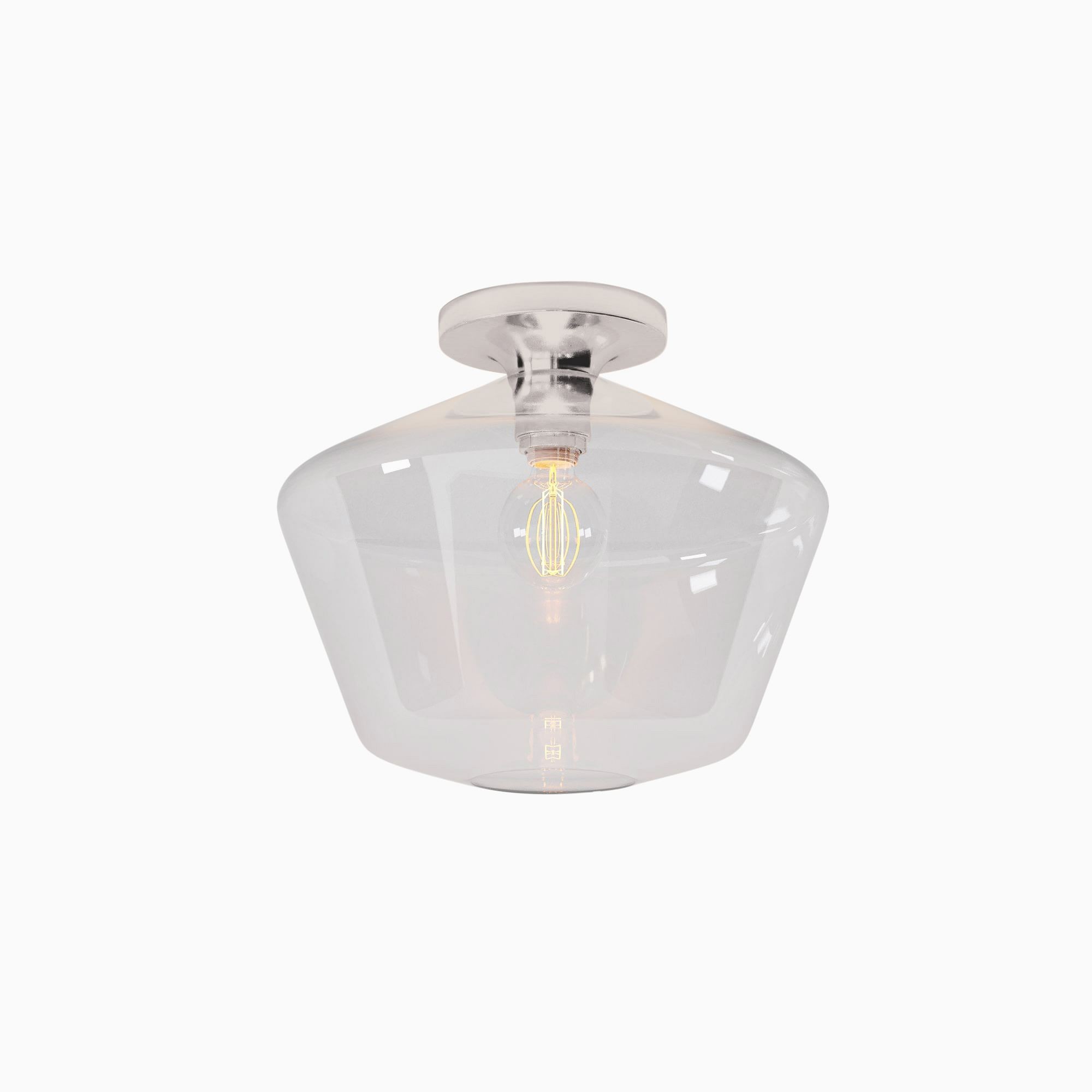Merin Sleek Glass Ceiling Lamp - Geometric Flushmount Lamp for Dining Room K1223