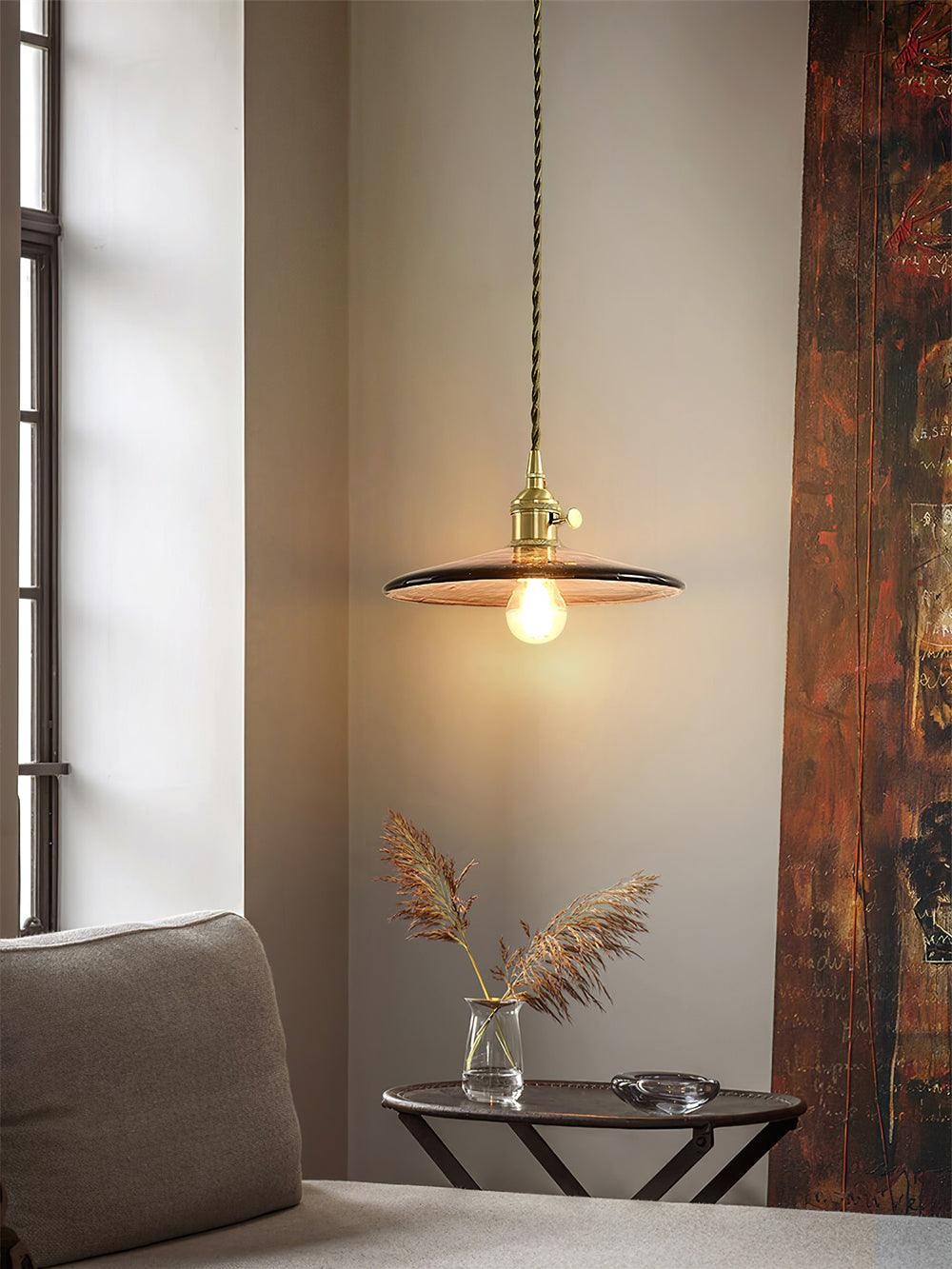 Brass Vintage Clear Glass Pendant Light K586