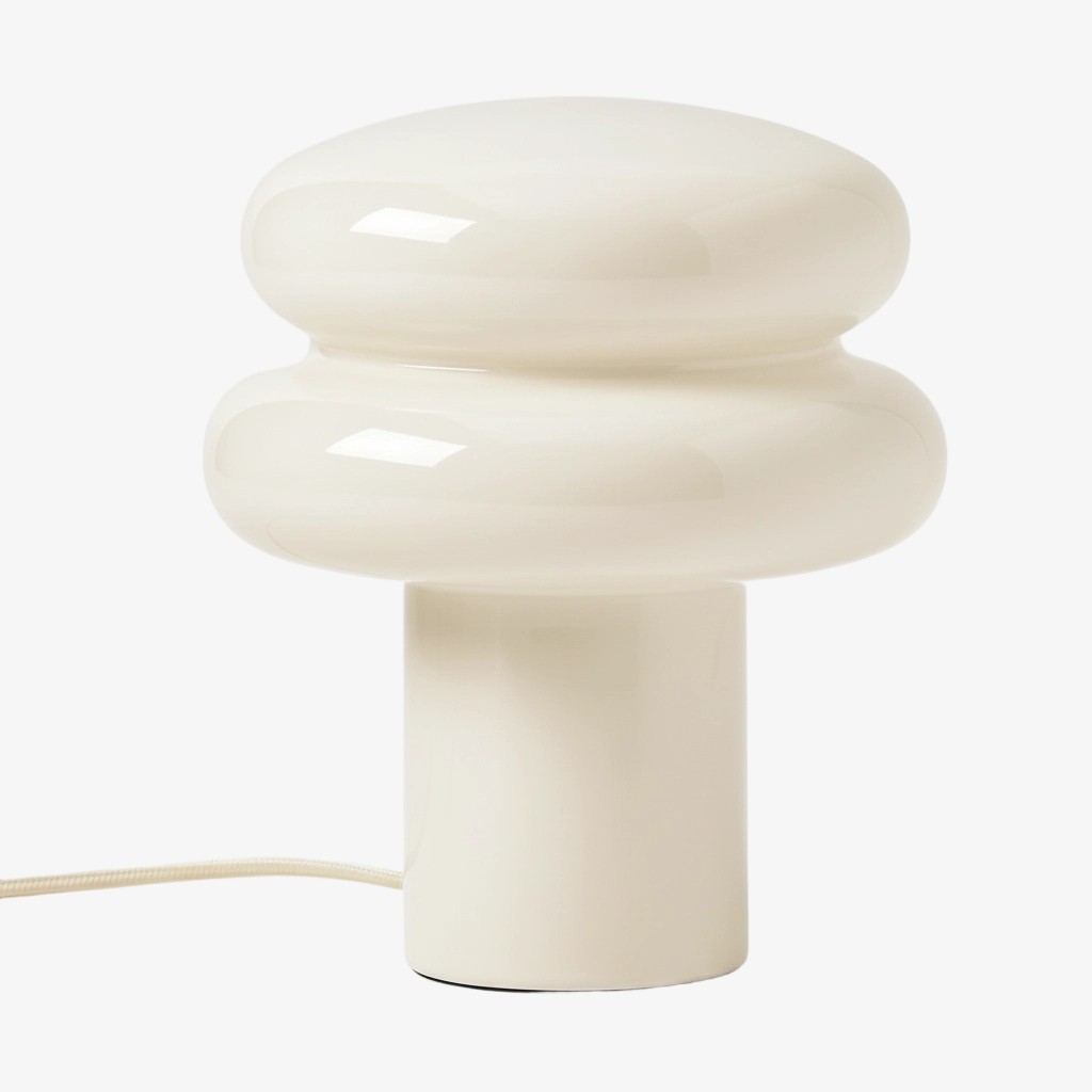 Orra Mushroom Glass Table Lamp - Minimalist Opal Shade Table Light for Home Décor K1428