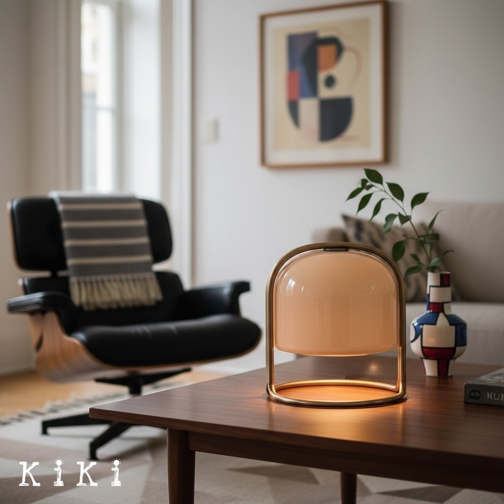 Nera Atmospheric Glass Metal Table Lamp - Retro Inspired Lamp for Bedroom and Living Room K2188