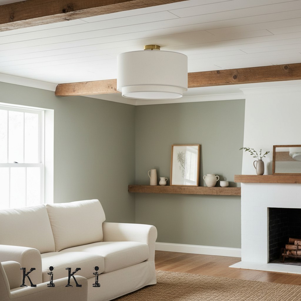 Dumora Double Layer Drum Shade Ceiling Light – Modern Flush Mount for Living & Dining K1328
