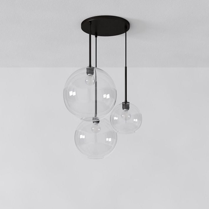 Selvion Minimalist Crystal Chandelier - Handcrafted Glass Sculptural Lighting Fixture K1220