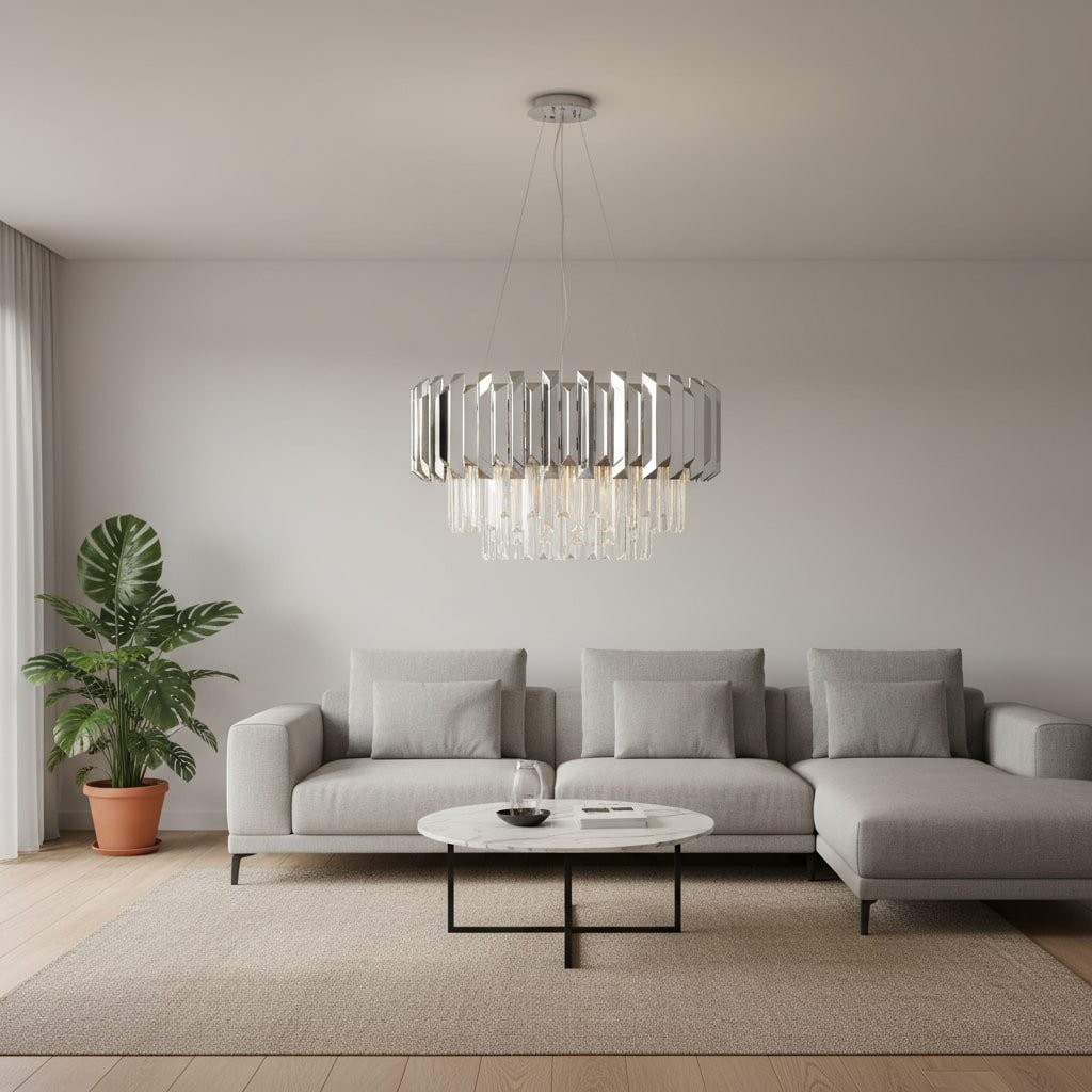 Virelia Contemporary Crystal Pendant Light - Layered Crystal Shade Chandelier K1802