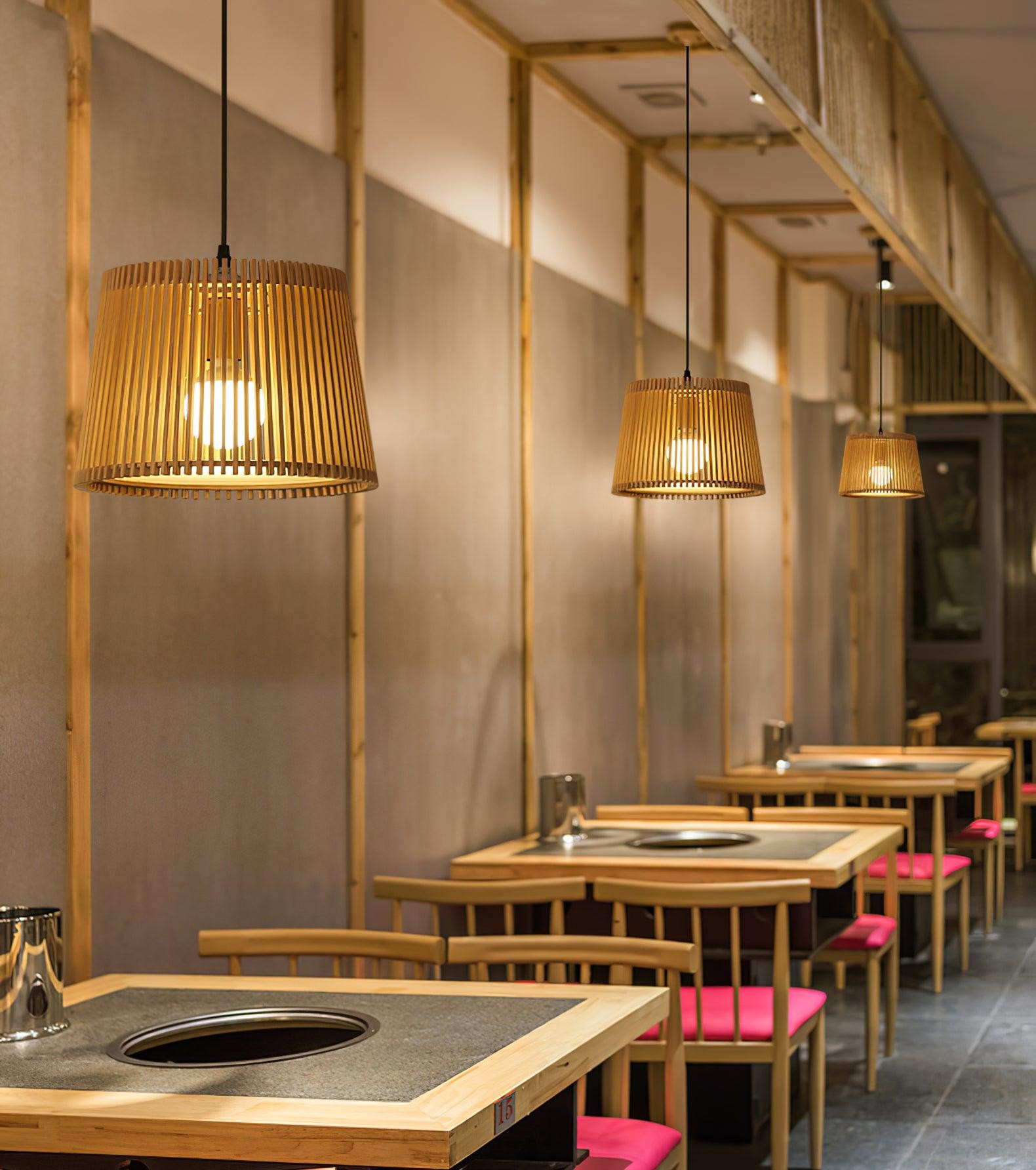 Wooden Log Color Cage Pendant Light K654