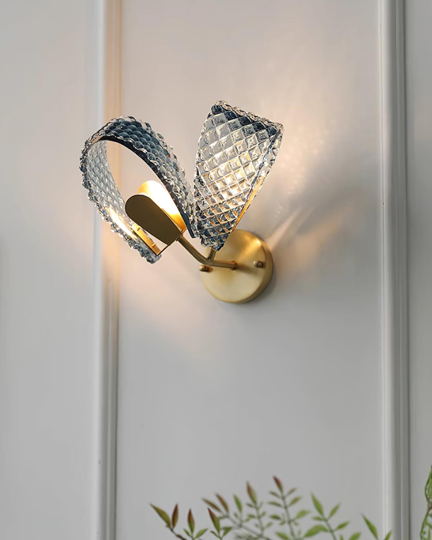 Creative Light Luxury Blue Ribbon Wall Lamp K265