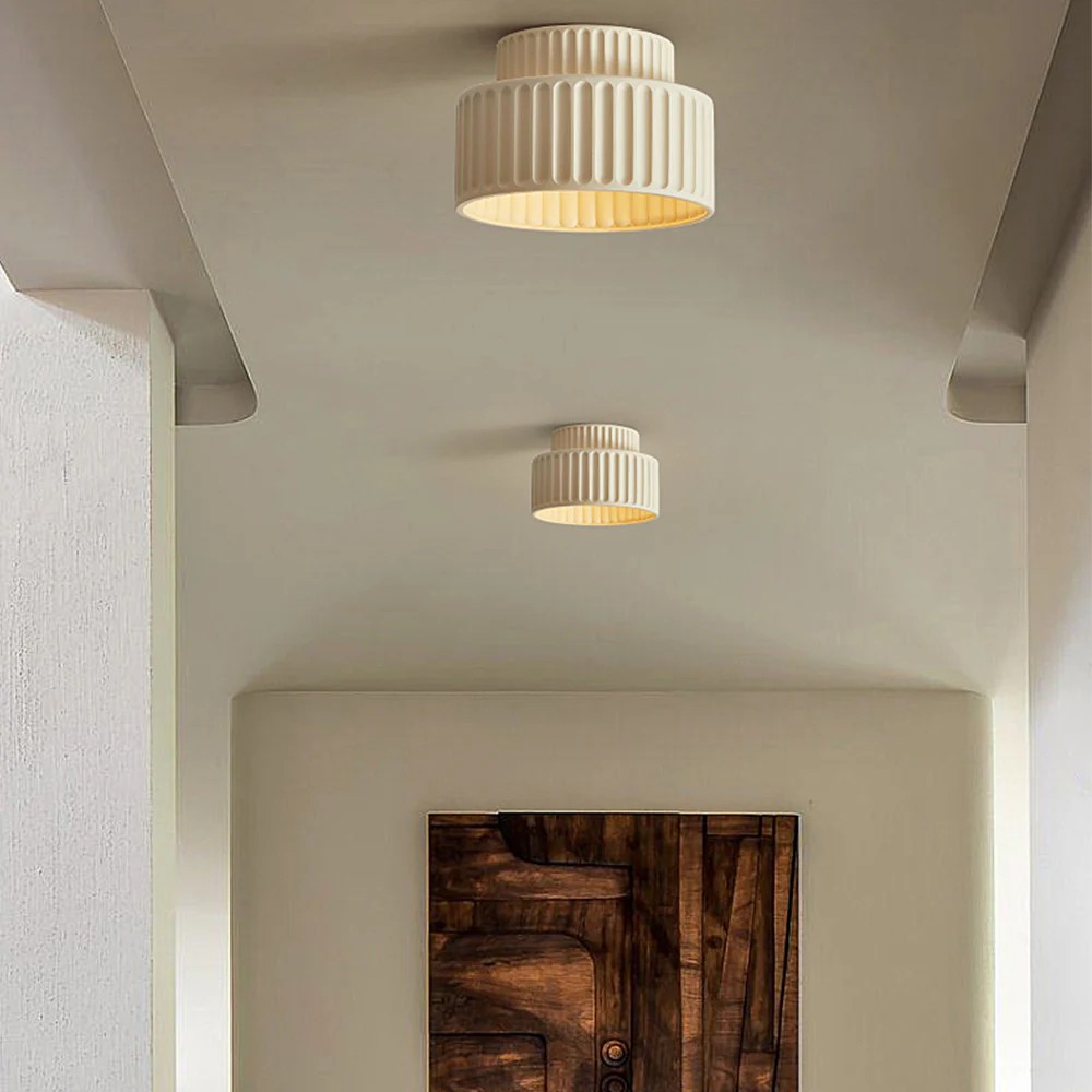 Cream Style Resin Bowl Flush Mount Ceiling Light K159