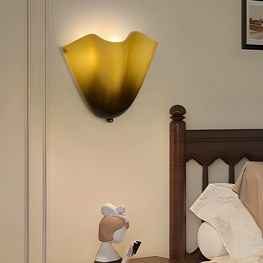 Bellina Retro Fluted Glass Wall Sconce - Mid-century Modern Vera Wall Lamp for Hallway K891