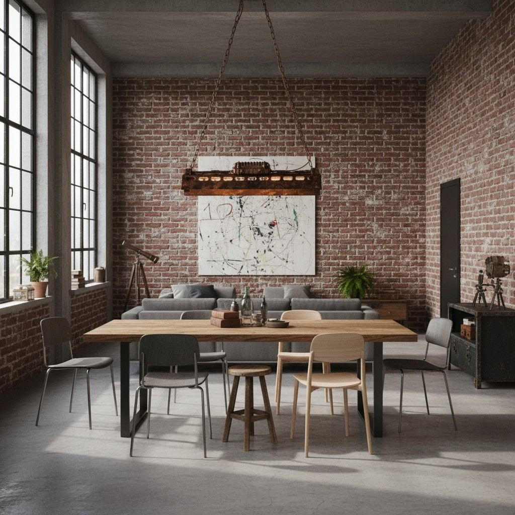 Industrax Steampunk  Linear Chandelier - Vintage Metal Frame Lighting for Dining or Living Room K2087