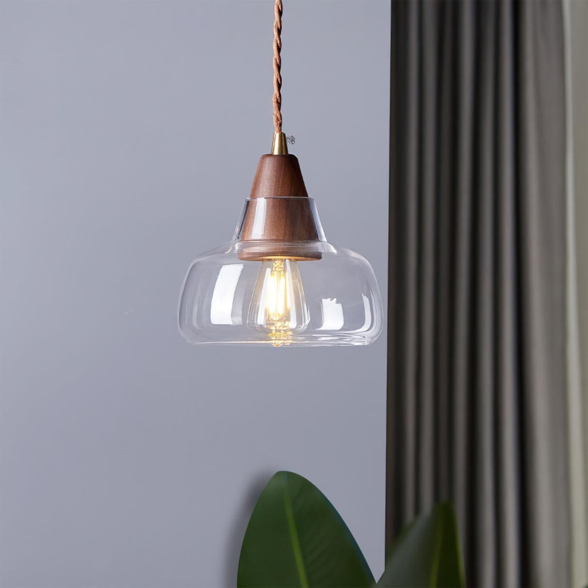 Walnut Glass Pendant Lamp K764