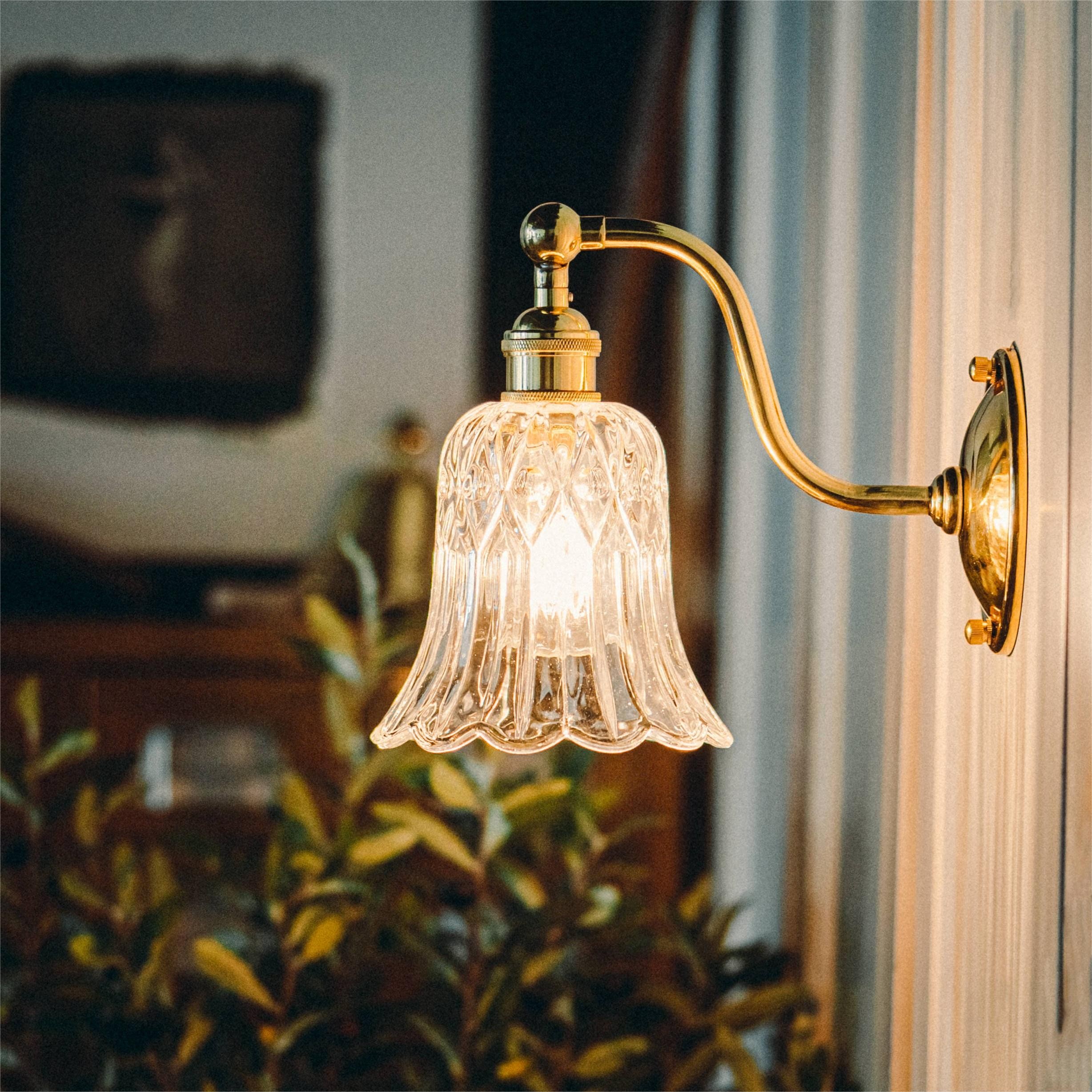 Retro Brass Glass Wall Lamp