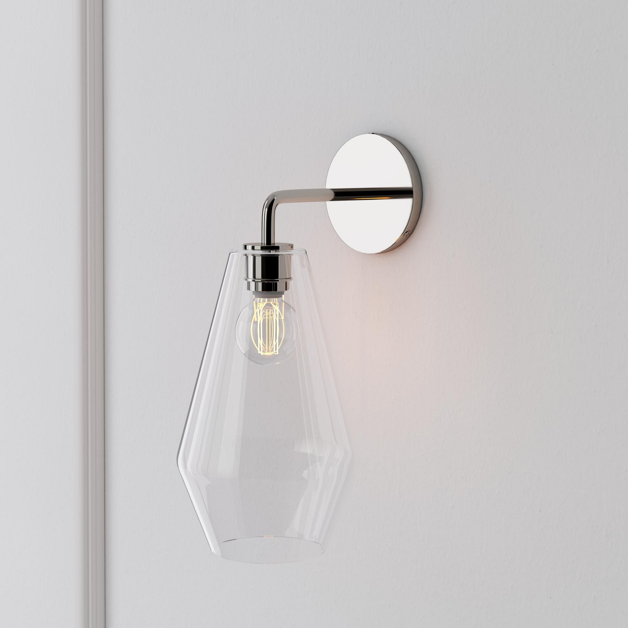 Merin Geometric Glass Wall Sconce - Minimalist Fixture for Bedroom K1402