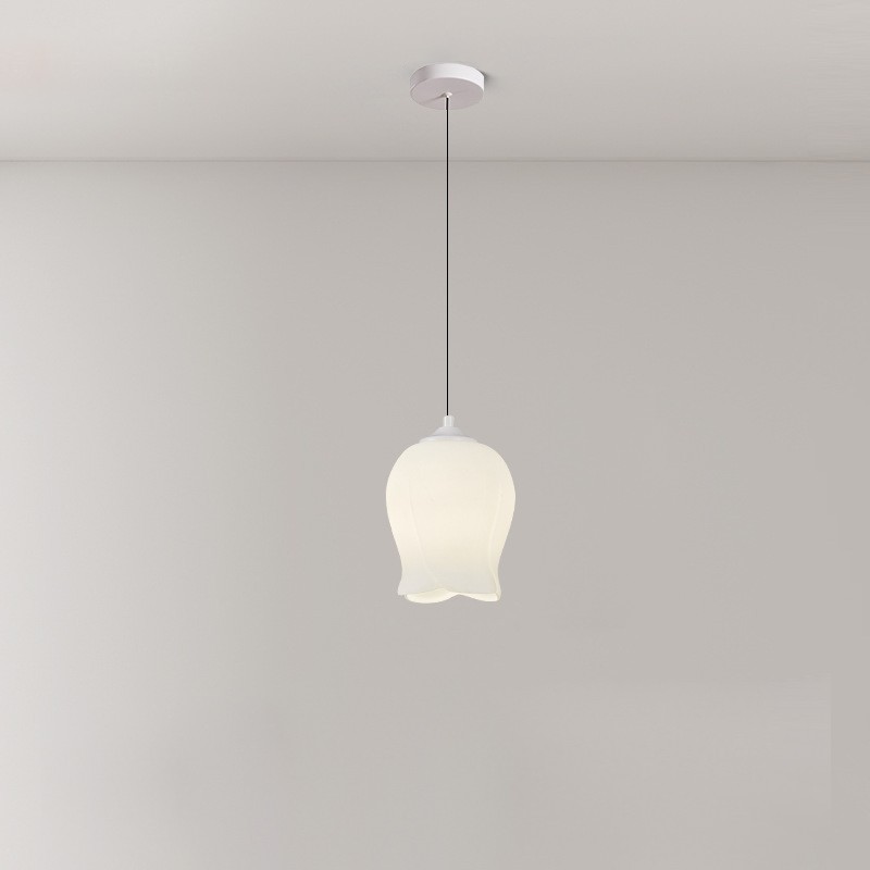 Flower Bud Milk Glass Pendant Light K14