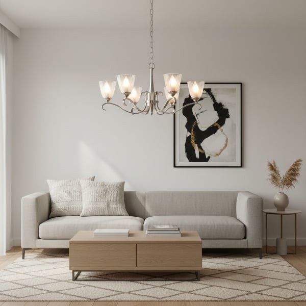 Lunetal Multi-Light Chandelier Crystal Accents Brass Finish - Modern Luxury for Dining Room K1895