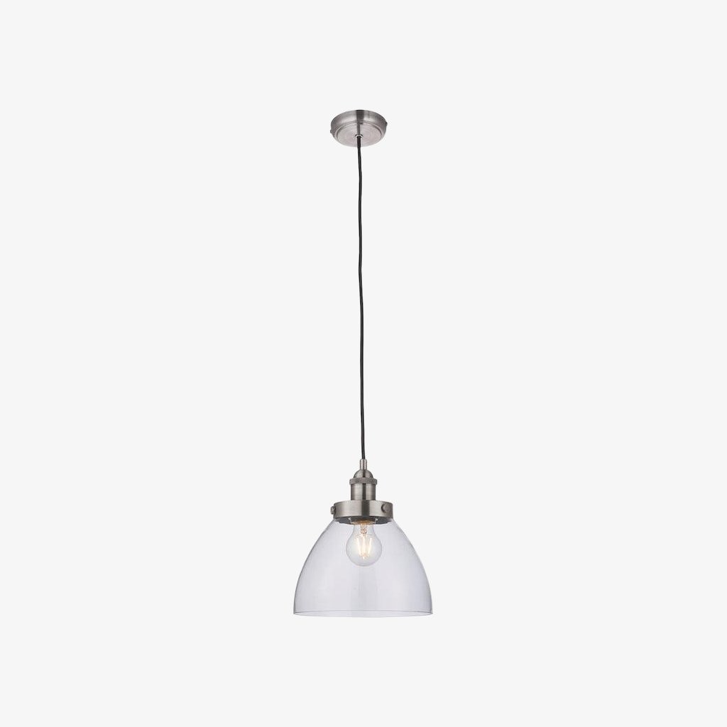 Novera Art Deco Dome Adjustable Height Glass Shade Pendant Light for Living Room K1980