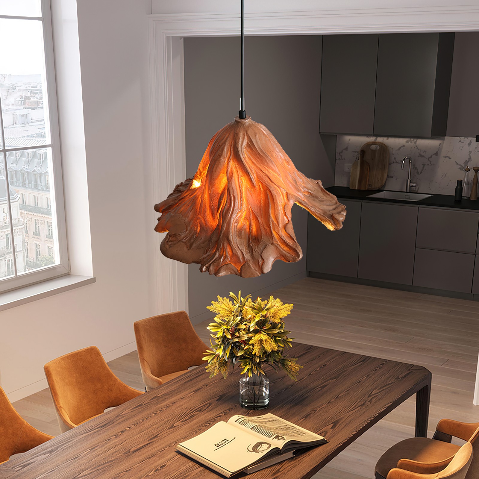 Retro Wilted Lotus Leaf Pendant Light K191