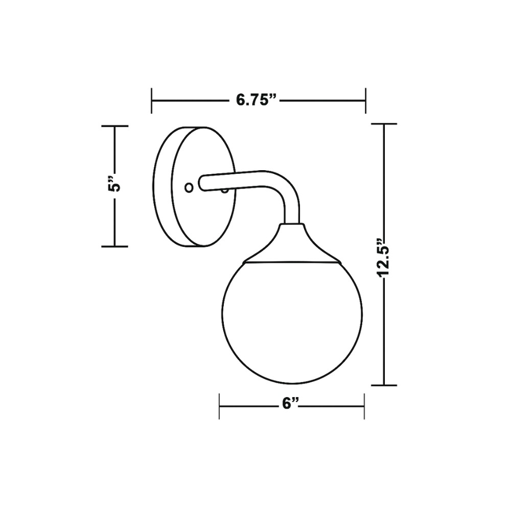 Glorica Glass Wall Sconce - Frosted Globe Light with Brass Fixture K1533