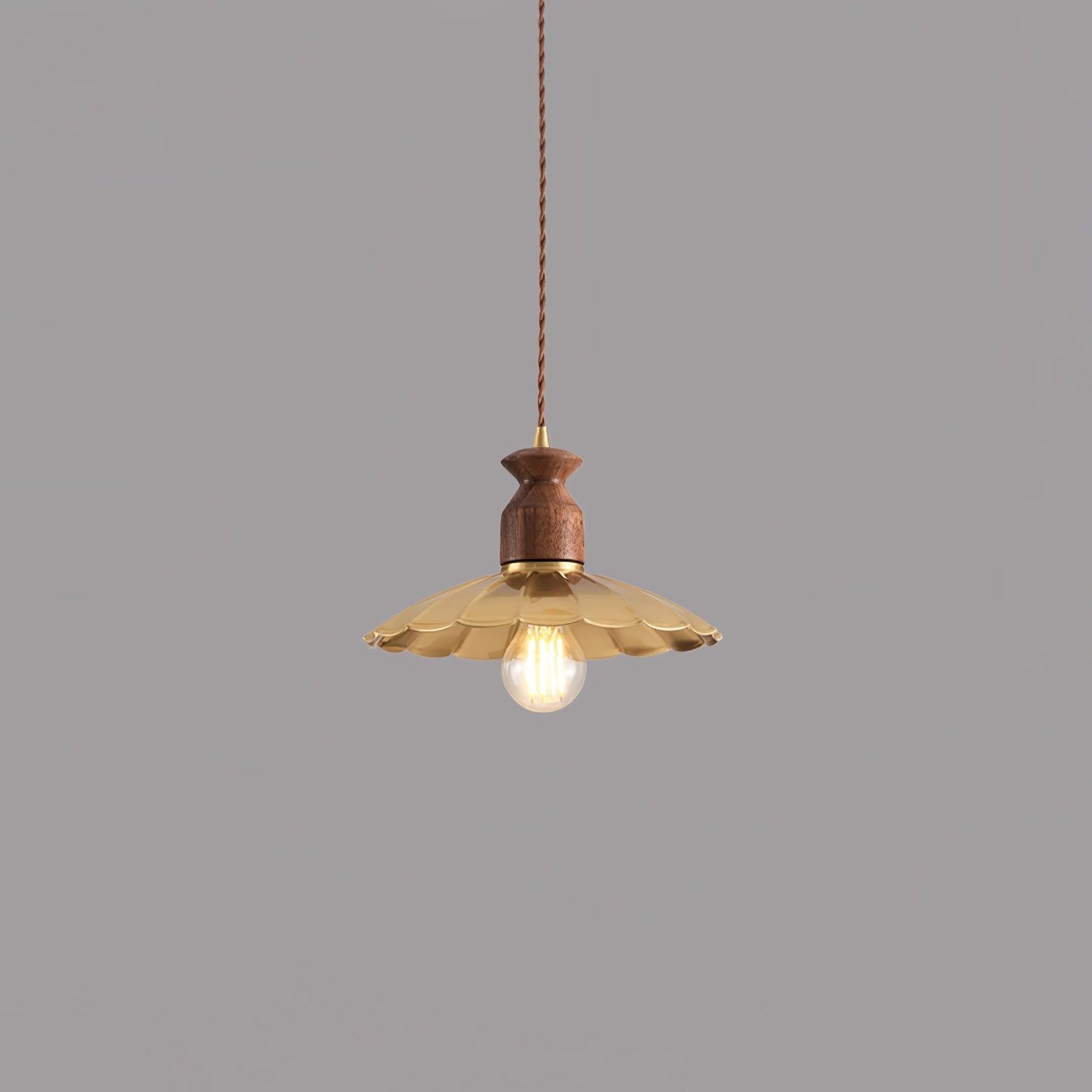 Round Brass Metal Badge Gold Pendant Lamp K272