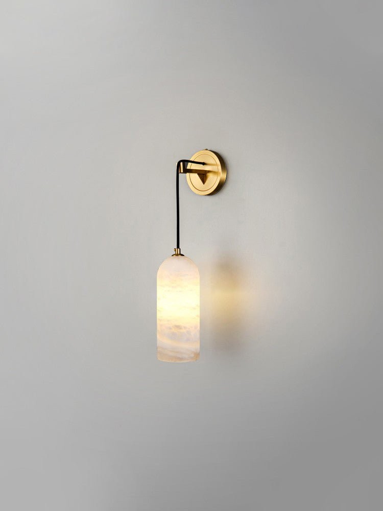 Modern Minimalist Copper Natural Marble Adjustable Wire Wall Lamp K527