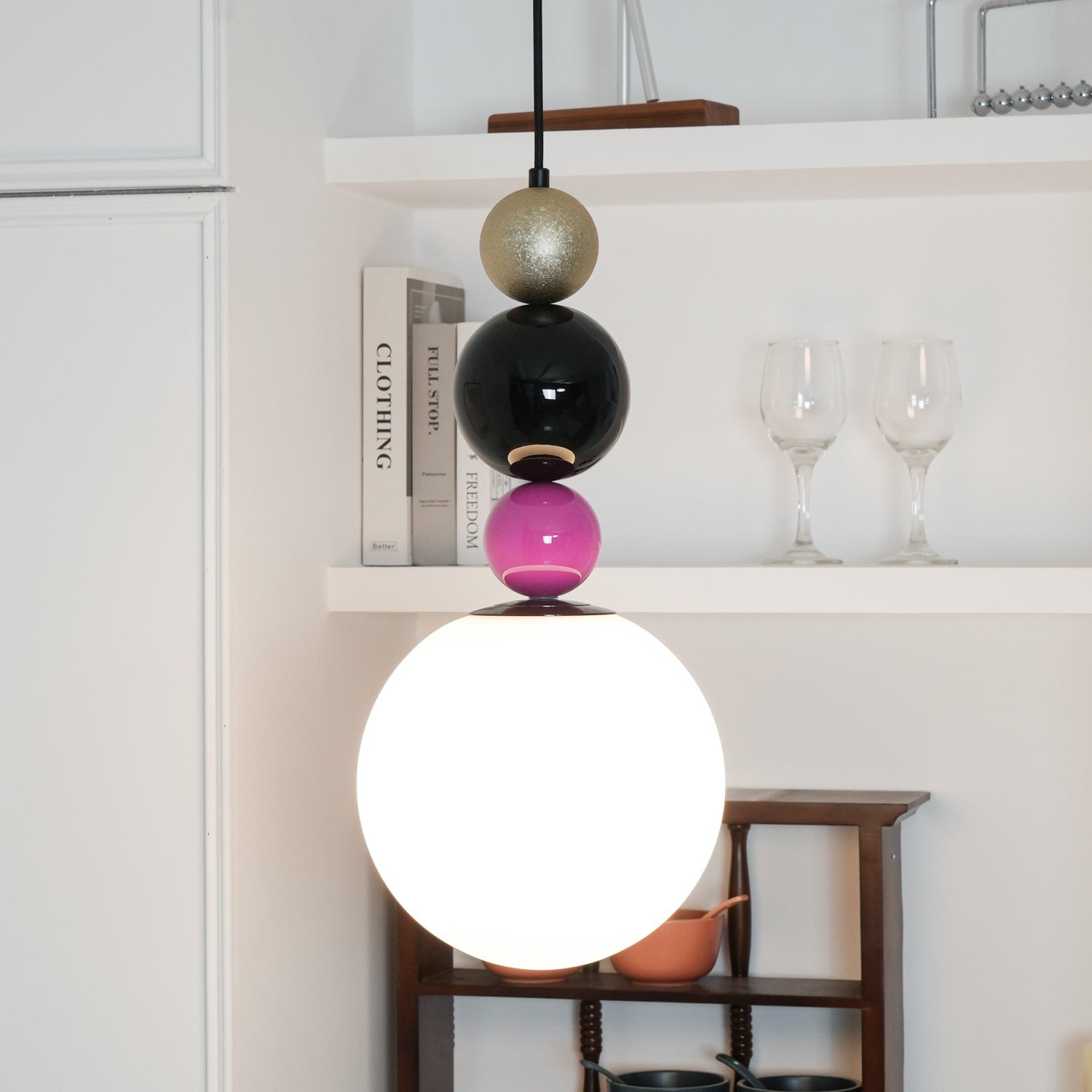 Round Balls Stacking Pink Pendant Lamp K646