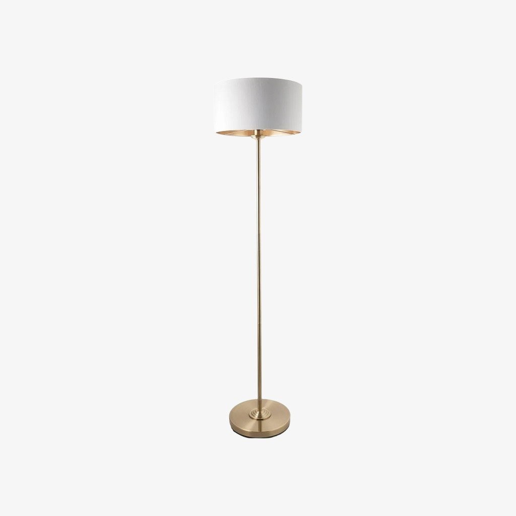 Tela Drum Shade Floor Lamp - Contemporary Fabric Standing Lamp for Home Office K2014
